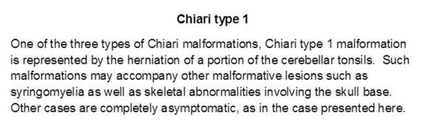 0 Chiari type I - text