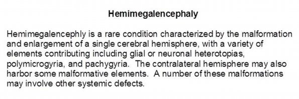 0A Hemimegalencephaly - Text