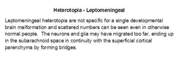 0A Heterotopia - Leptomeningeal Text