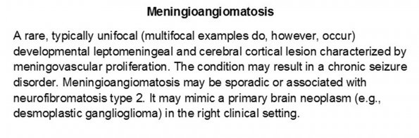 0A Meningioangiomatosis text A