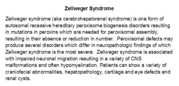 0A Zellweger Syndrome - Text