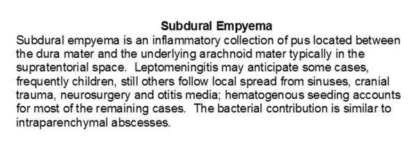 0A Subdural Empyema - Text A