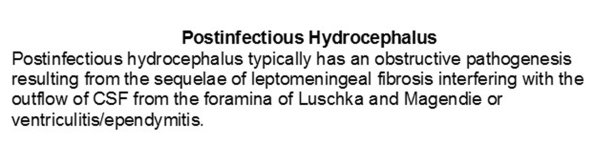 0A Postinfectious hydrocephalus - Text