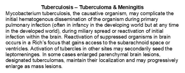 0A Tuberculosis - Tuberculoma & Meningitis