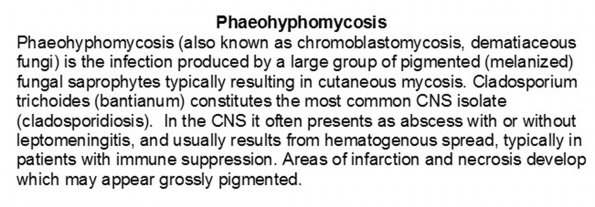 0A Phaeohyphomycosis text