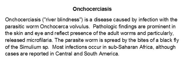 0A Onchocerciasis