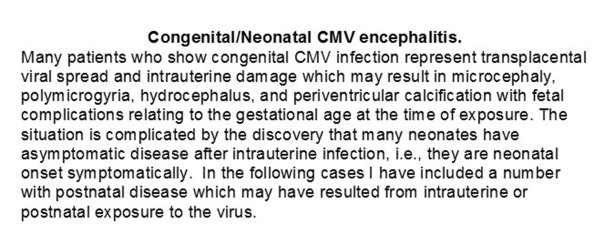 0A Congenital-Neonatal CMV text