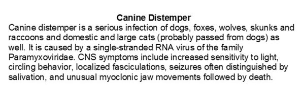 0A Canine Distemper