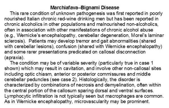 0A1 Marchiafava-Bignami Disease - Text