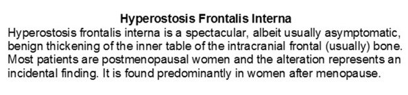 0A Hyperostosis frontalis Interna