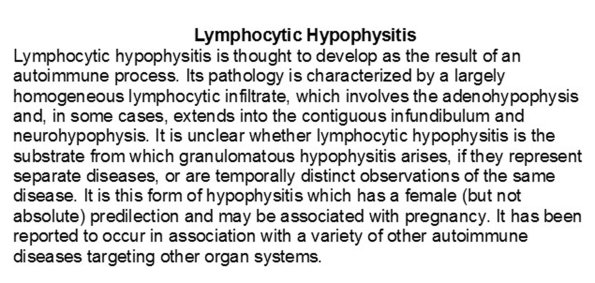 0A Hypophysitis - Lymphocytic Text A