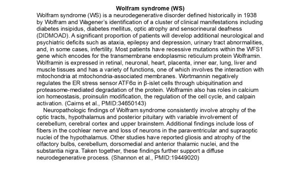 0A Wolfram Syndrome - Text