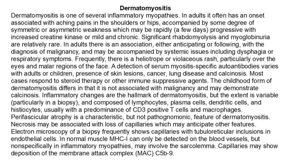 0A0 Dermatomyositis - Text