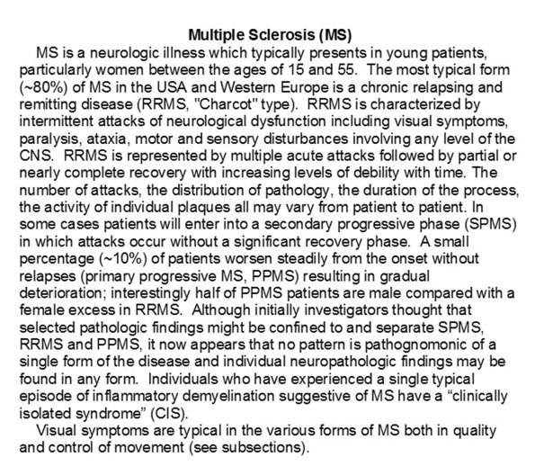 0A MS Optic Nerve Text