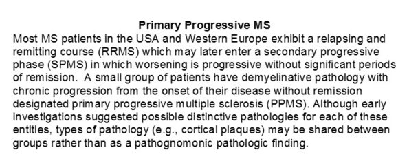 0A Primary Progressive MS - Text