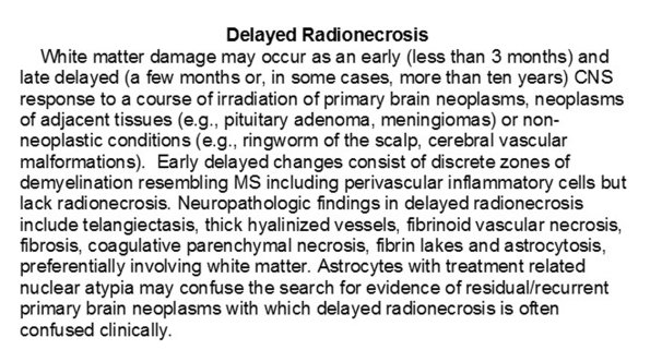 0A Delayed Radionecrosis - Text