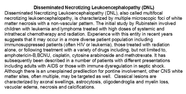 0A Necrotizing Leukoencephalopathy - Text