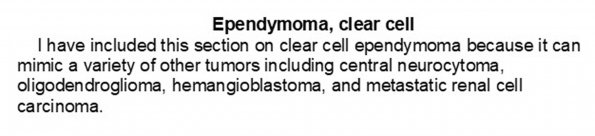 0A Ependymoma, clear cell