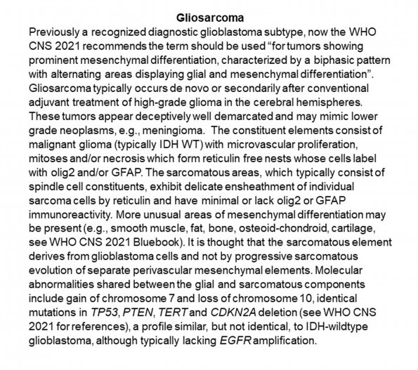 0A Gliosarcoma - Text