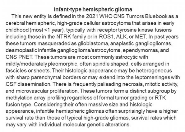 0A Infant-Type Hemispheric Glioma - Text