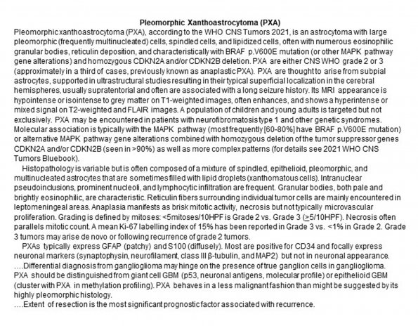 0A Pleomorphic Xanthoastrocytoma (PXA) - Text