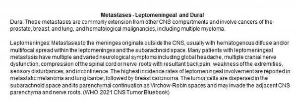 0A Metastases - Dural & Leptomeningeal - Text