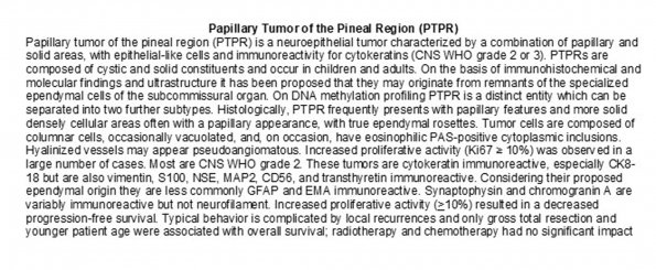 0A Papillary Tumor of the Pineal Region - Text