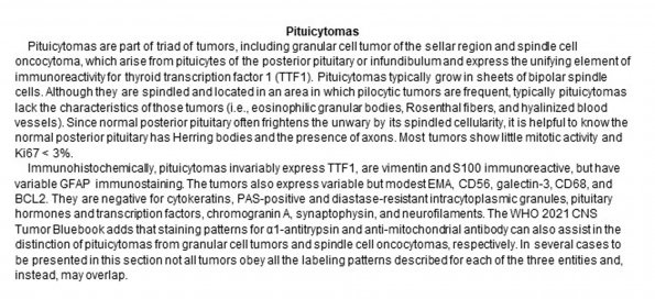 0A TTF-1 Positive sellar tumor - Pituicytoma - Text