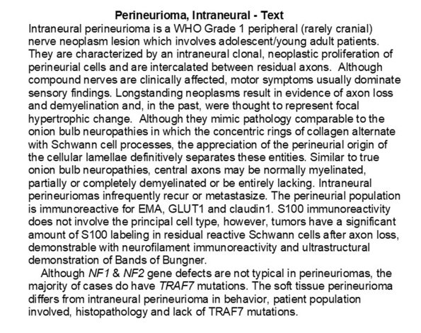 0A Perineurioma, Intraneural - Text