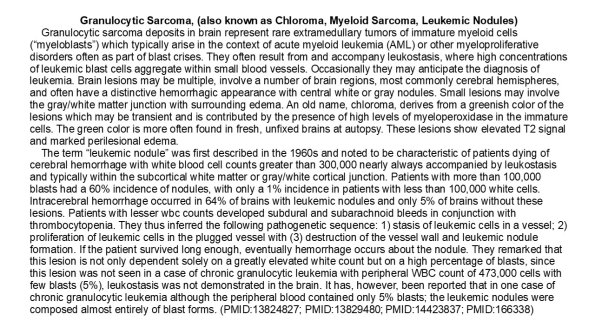 0A0 Granulocytic Sarcoma - Text