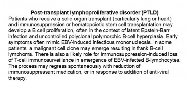 0A Lymphoma, PTLD - Text