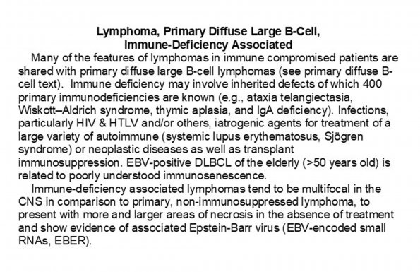 0A Lymphoma, Primary, Immune deficiency - Text Cropped