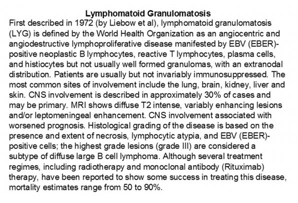 0A Lymphomatoid Granulomatosis - Text