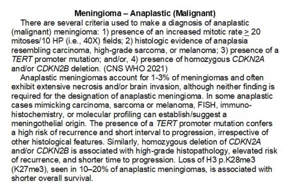 0A Meningioma - Anaplastic - Text