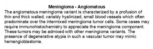 0A-Meningioma - Angiomatous Variant - Text