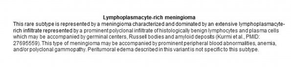 0A Meningioma - Lymphoplasmacyte-Rich - Text