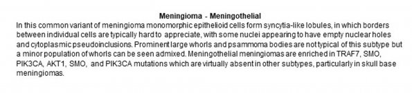 0A Meningioma - Meningothelial - Text