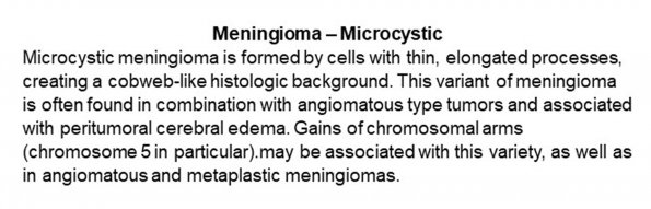 0A Meningioma - Microcystic