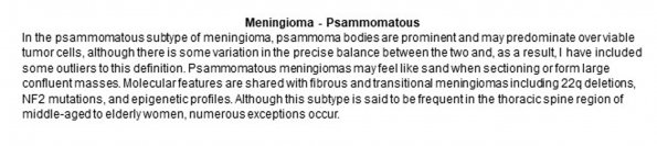 0A Meningioma - Psammomatous - Text