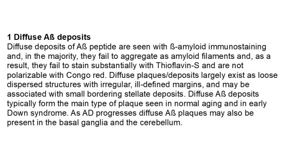 1A0 Diffuse Beta-Amyloid Plaques - Text