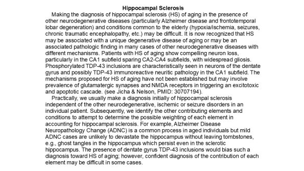 0A Hippocampal Sclerosis of Aging - Text