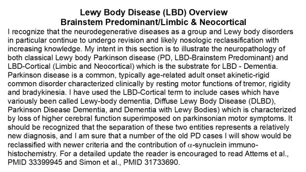 0A Lewy Body Disease (LBD) Overview