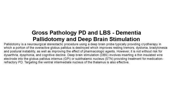 0A LBS - Pallidotomy & DBS - Text