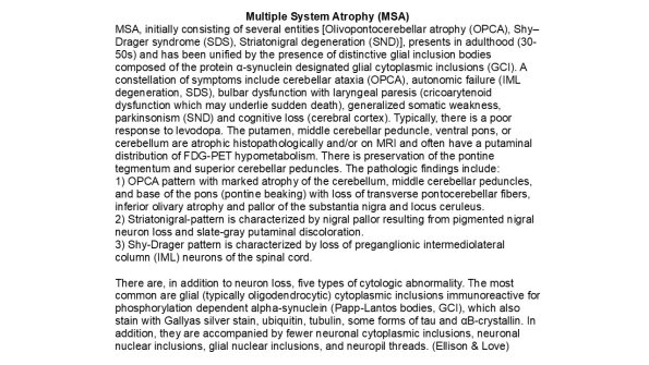 0A Multiple System Atrophy (MSA)