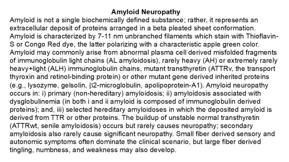 0A Amyloid Neuropathy - Text