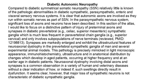 0A Sympathetic Autonomic Neuropathy - Text