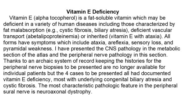 0A Viamin E Deficiency - Text