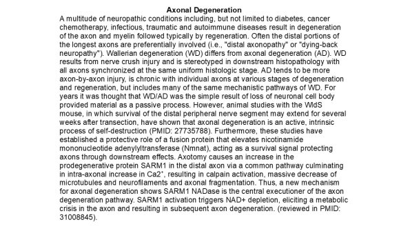 0A Axonal Degeneration - Text