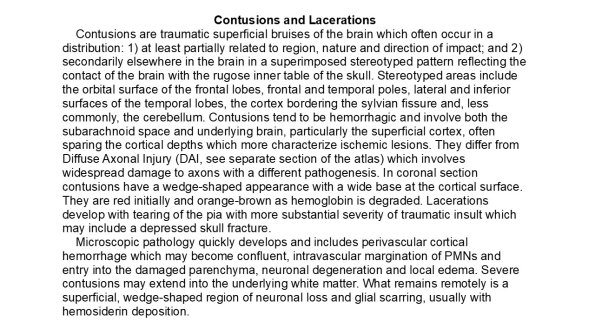 0A Contusions & Lacerations - Text