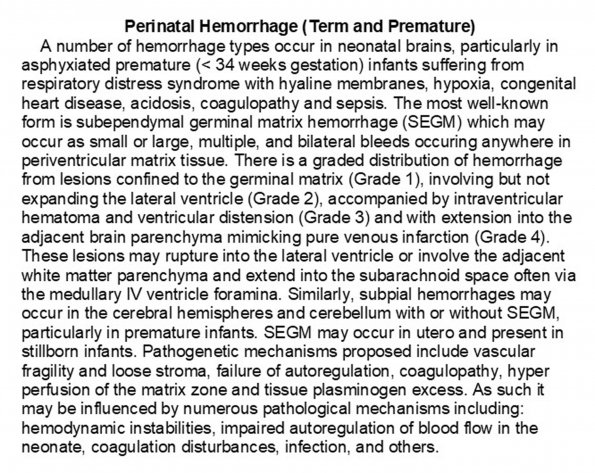 0A Hemorrhage, neonatal - Text